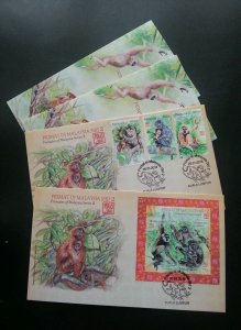 Malaysia Primates Of Malaysia 2016 Chinese Zodiac Year Of The Monkey (FDC pair)