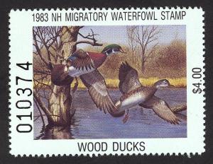 #1, New Hampshire State Duck stamp, SCV $95