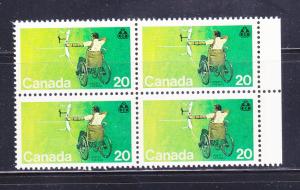 Canada 694 Block Of 4 Set MH Physically Disabled Olympics