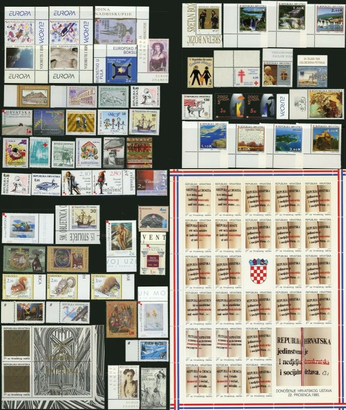 CROATIA Modern Postage Stamp Souvenir Sheet Collection Mint NH