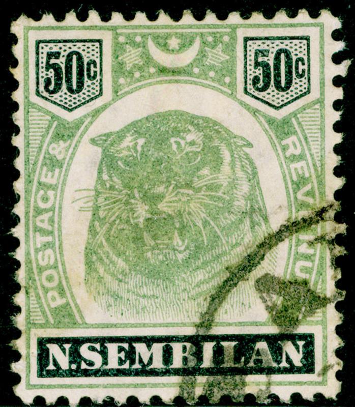 MALAYSIA - Negri Sembilan SG14, 50c green & black, FINE USED. Cat £70.