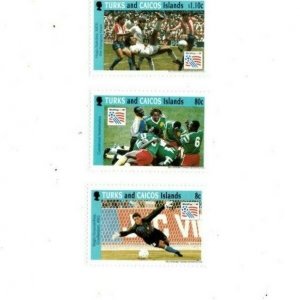 Turks and Caicos - 1994 - World Cup - Set of 3 Stamps Scott 1065-71/ Part 2 MNH