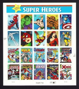 Marvel Comics Super Heroes Scott 4159 41¢ Sheet of 20 Stamps MNH Hulk Spider Man