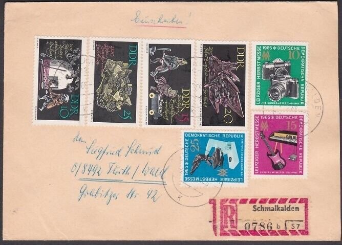 EAST GERMANY 1968 registered cover - nice franking - ......................a3411