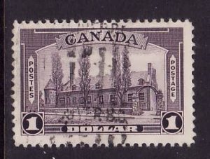 Canada-Sc#245-used $1.00 dull violet Chateau de Ramezay-id#558-1938-