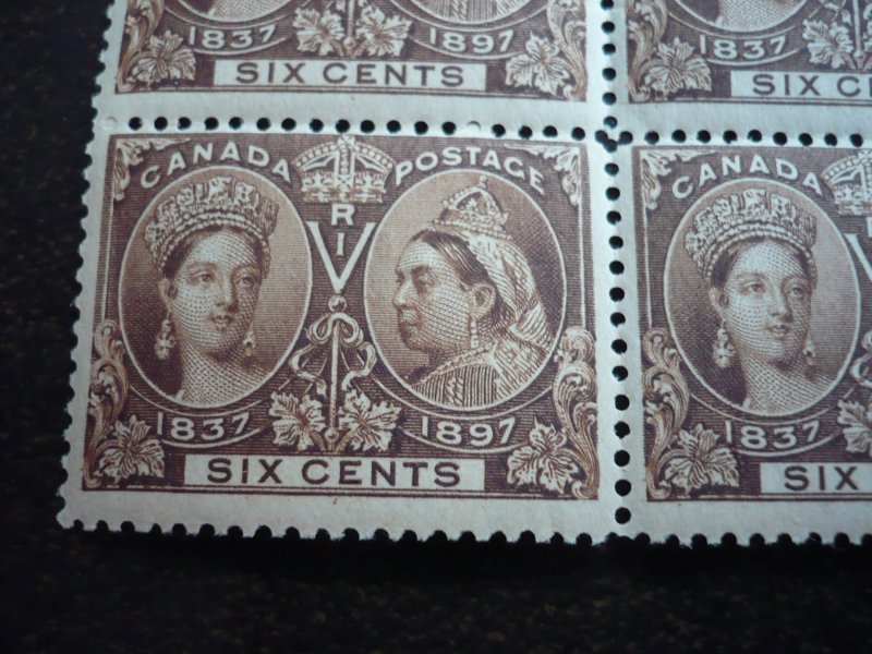 Stamps - Canada - Scott# 55 - Mint Never Hinged Block of 4 Stamps + Selvedge