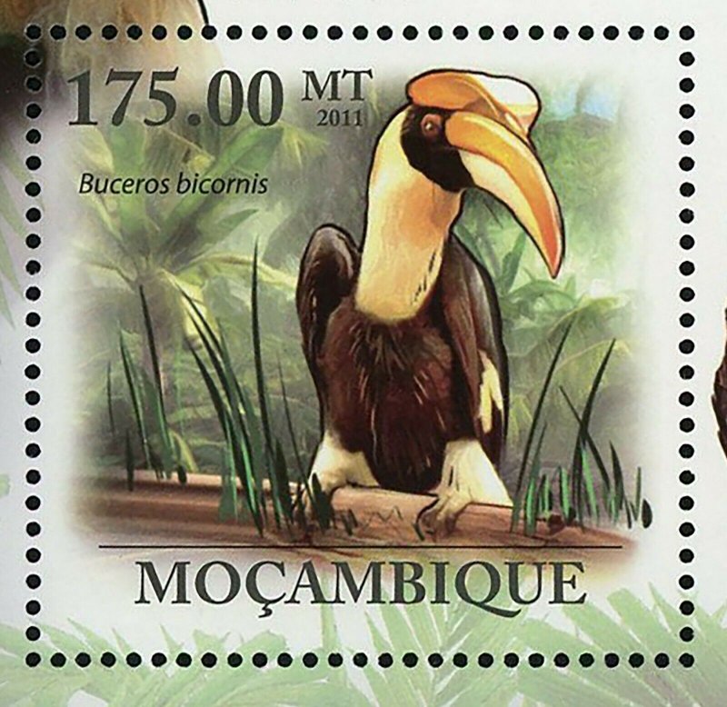 Great Hornbill Stamp Bird Buceros Bicornis Souvenir Sheet MNH #4382 / Bl.418