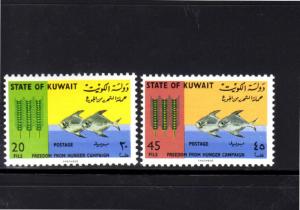 KUWAIT #310-311  1966  FREEDOM FROM HUNGER  MINT VF NH  O.G