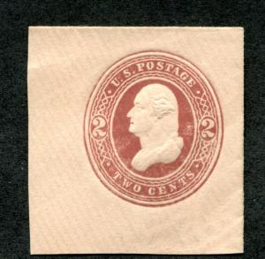 U.S. U291 Cut Square, 2c Brown, Fawn, rounded bust,2 line oval F.C.