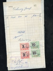 ISRAEL LOT I GROUP OF 12 INVOICES/RECEIPTS FRANKED WITH TAX REVENUE STAMPS