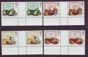 Great Britain Sc 1248-51 Food Farming stamps gutter pairs mint NH