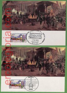 ag7288 - GERMANY - Set of 2 pieces MAXIMUM CARD - 07.12.1985 - TRAINS-