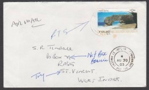 NIUE 2003 cover to ST VINCENT -  RETURNED TO SENDER.........................U738