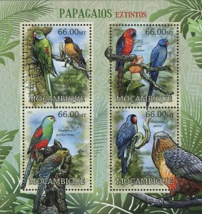Parrots Stamp Bird Psittacula Wardi Cyanoramphus Ulietanus S/S MNH #5846-5849