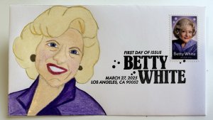 2025 Betty White FDC Hand Drawn Cachet