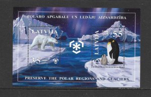 LATVIA #731 PENGUINS S/S MNH