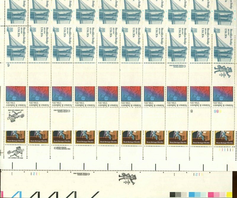 Plate # Mr. Zip Blocks of 20 Full Margin / 20 Different 20¢ Blocks 400 Stamps