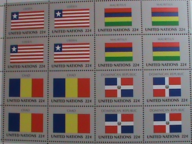 ​UNITED NATION-1985 SC#458-461   U. N. FLAGS SERIES MNH FULL SHEET- VERY FINE