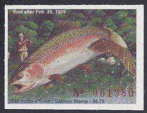 INT-49 $6.75 Trout & Salmon Stamp 1998 Indiana Mint NH