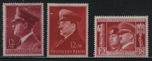 GERMANY B189, B190, B203  MINT HINGED REMNANTS  HITLER STAMPS