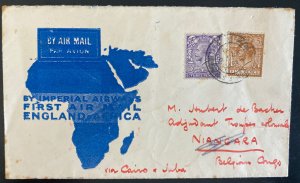 1931 London England First Flight Cover To Belgian Congo 5 Sent Imperial Airways