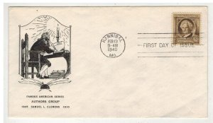 1940 FAMOUS AMERICANS 863 AUTHOR SAMUEL CLEMENS HANNIBAL MISSOURI BY DAVENPORT