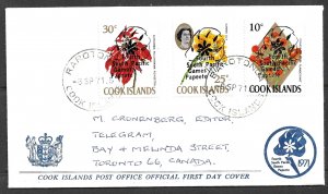 COOK ISLANDS 1971 South Pacific Games Sports Set Sc 302-304 FDC To Canada