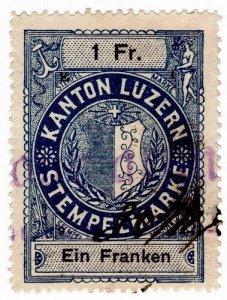 (I.B) Switzerland Revenue : Local Tax 1Fr (Luzern)