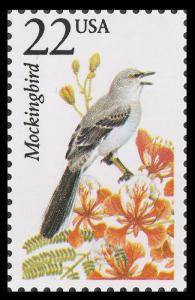 US 2330 North American Wildlife Mockingbird 22c single MNH 1987