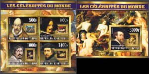 TCHAD CHAD 2015 PAINTINGS GRECO CARAVAGE REMBRANDT RUBENS PEINTURES [#1513P]