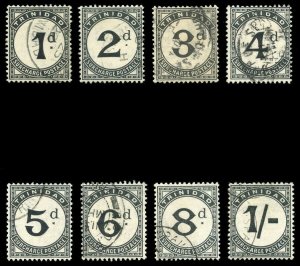 Trinidad & Tobago 1905 KEVII Postage Due set complete VFU. SG D10-D17.