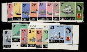 GIBRALTAR QEII SG200-213, complete set, LH MINT. Cat £32.