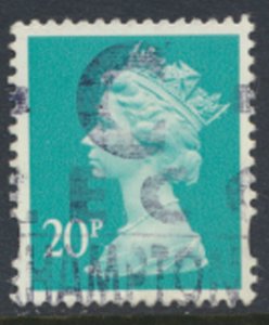 GB  Machin 20p SG Y1684 2 Yellow phosphor bands SC# MH210 Used 1996 see details