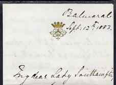 Great Britain 1883 Handwritten letter from PRINCESS BEATR...