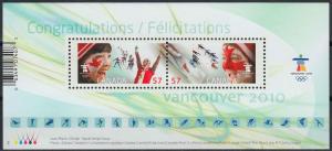 #2373 Canada MNH  Vancouver 2010 Olympic Winter Games SS