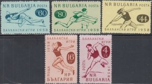 BULGARIA Sc# 1030-4 CPL MNH BALKAN GAMES 1958 - SET of 5