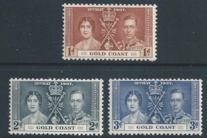 Gold Coast #112-14 MH 1937 Coronation Issue