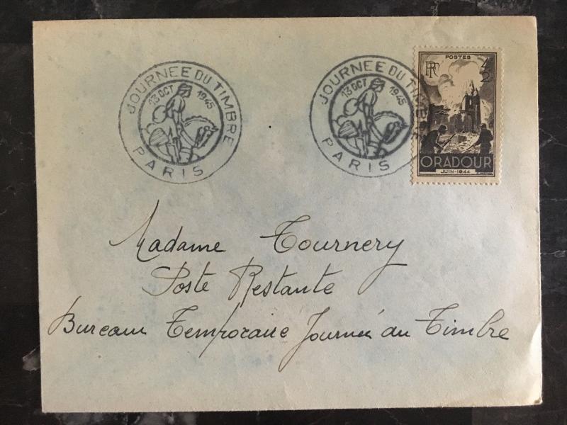 1945 paris France Cover Stamp Day Oradour