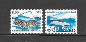 GREENLAND #614-15  MARINE LIFE  MNH