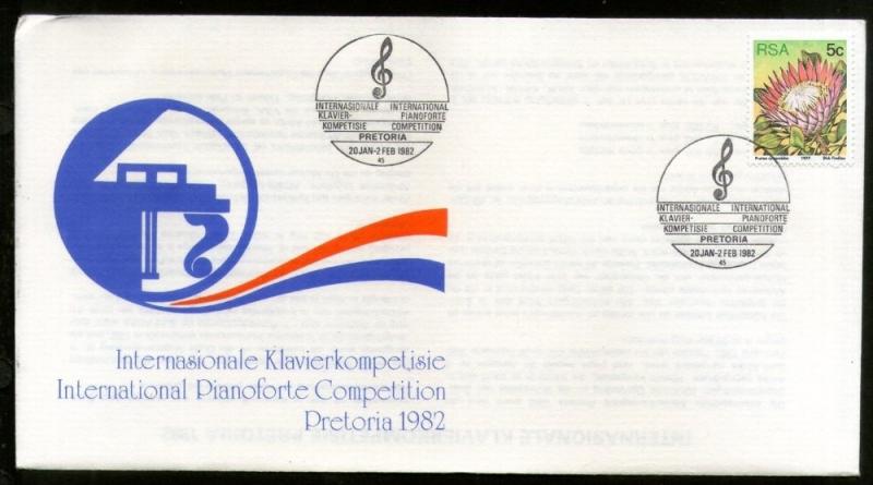 South Africa 1982 International Pianoforte Competition Music Special Cover 16281