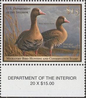 US Stamp #RW78 MNH Pair of White-Fronted Geese on a Pond Inscription Single