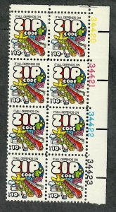 1511 Zip Code MNH Plate Block UR