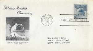 1948 FDC, #966, 3c Palomar Mountain Observatory, Grimsland