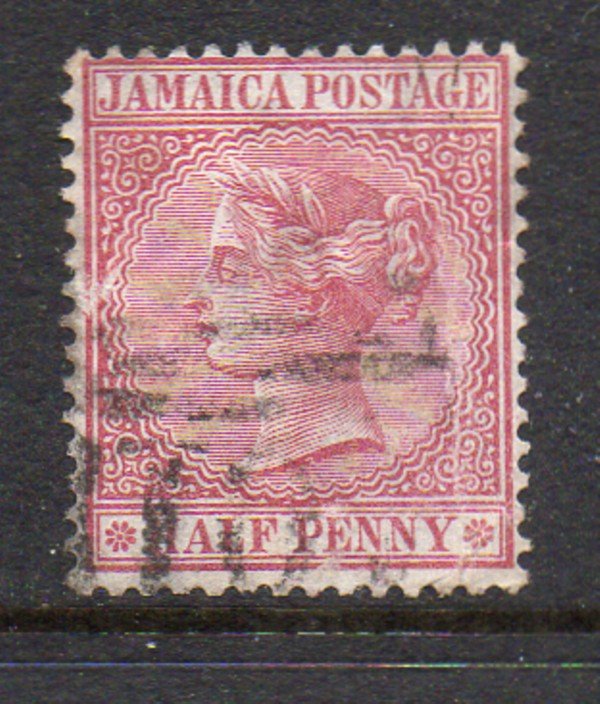 Jamaica Sc 13 1872 1/2d claret Victoria stamp used