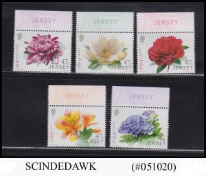 JERSEY - 2015 LINKS WITH CHINA - GARDEN FLOWERS / PLANTS 5V MNH