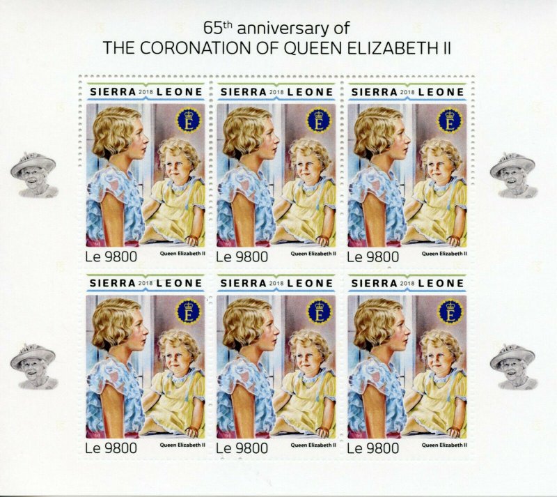 Sierra Leone Royalty Stamps 2018 MNH Queen Elizabeth II Coronation 4x 6v M/S
