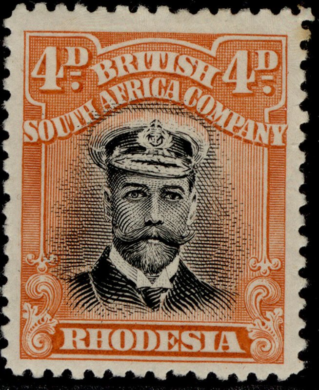 RHODESIA GV SG225, 4d black & deep orange-red, M MINT. Cat £26. PERF 14. DIE II