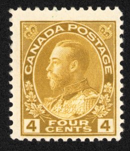 Canada Scott 110 Mint VLH OG  1911-25 4c olive bis Lot QCx075 bhmstamps