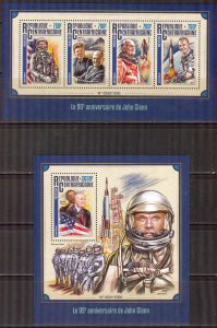 Central African Republic 2016 Space John Glenn Sheet+ S/S MNH