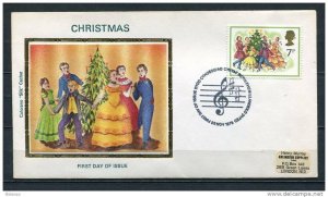 Great Britain 1978 Cover FDC Special Cancel Colorano Silk Christmas tree